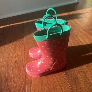 Carter's Pink Polka Dot Rain Boots